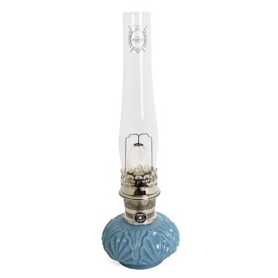 Aladdin Georgia Blue Genie II Oil Lamp for Shelf or Table, Indoor Emergency Lighting, Limited Edition in Blue Glass with Chrome or Brass Finish