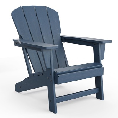 Outdoor Adirondack Chairs, HDPE Patio Chairs for All Weather, Heavy Duty Fire Pit Seating with Wide Armrests and Slatted Back