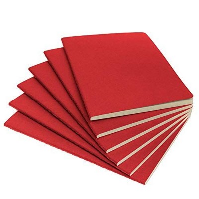 Paper Junkie A5 Dotted Notebooks for Work, Travel, Business, College - Softcover Journals- 8.2 x 5.5 Inch - 92 pages (Red, 6 pack)