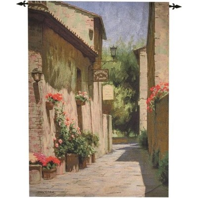 Manual Woodworkers and Weavers Trattoria Da Fioria Grande Wall Hanging, 80x56 Inches, Large Cotton Tapestry for Rustic Italian Decor