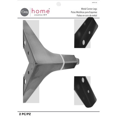 Dritz 2ct Home Metal Corner Legs Nickel: Craft Embellishments, Silver, 7.75" Length, 5.8" Width, Ages 12+