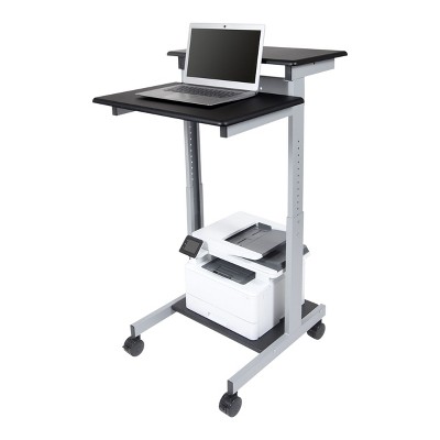 Stand Up Desk Store Rolling Adjustable Height Two Tier Standing Desk Computer Workstation