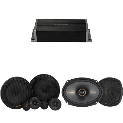 Kicker 47KEY2004 4-Channel DSP Smart Amp w/ 51KSS 6.5" 3-way & 6x9" Audio Upgrade Bundle
