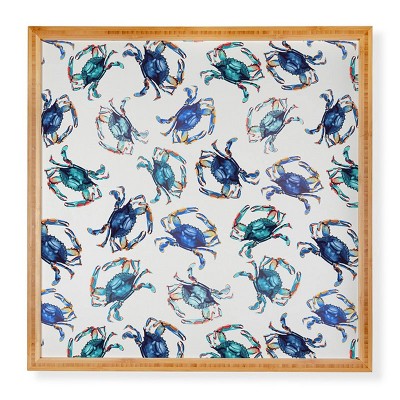 Deny Designs Michelle Mospens Watercolor Blue Crab Framed Wall Art Bamboo