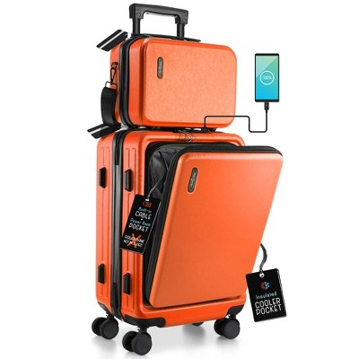 TravelArim 22" Airline Approved Hard-shell Carry On Luggage with Attachable Cosmetic Case