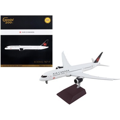Boeing 787-9 Commercial Aircraft with Flaps Down "Air Canada" White with Black Tail 1/200 Diecast Model Airplane by GeminiJets