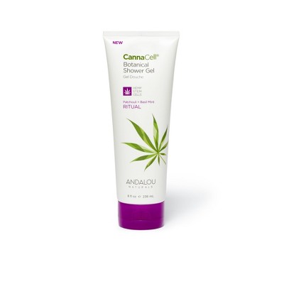 Andalou Naturals CannaCell Patchouli and Basil Mint Botanical Shower Gel - 8 fz