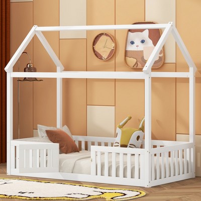 ROOMTEC House Bed with Fence and Door