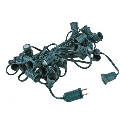 Novelty Lights C9 Magnetic Socketed Holiday Light String, Green Wire with 12 Inch Spacing, E17 Sockets, For Steel Surfaces