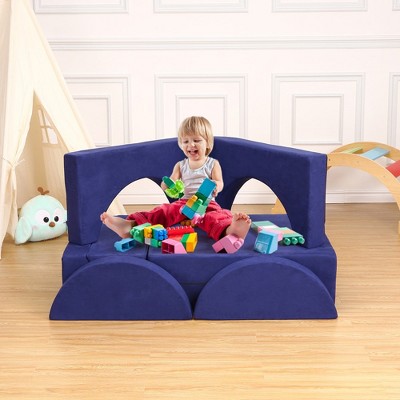 7pcs Modular Kids Play Couch, Toddler Couch Convertible Foam Play Couch Sofa for Nursery Playroom