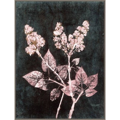32" x 42" Lilac I Blush Dark Green by Pernille Folcarelli Framed Canvas Wall Art Print - Amanti Art: Modern Style, Polystyrene Frame