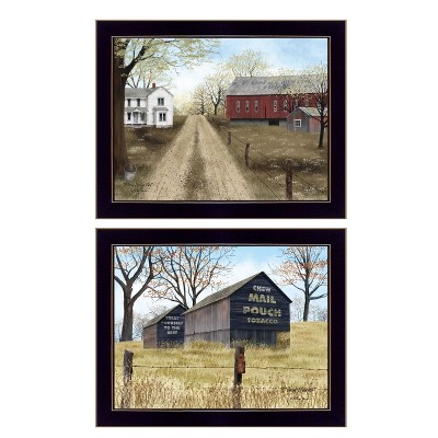 Gulches 2-Piece Vignette By Billy Jacobs, Printed Wall Art, Ready To Hang Framed Poster, Black Frame(Scenic Country Collection)