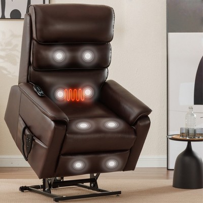 FONTOI Accent Chair with Side Pockets, Recliner Chair with Comfortable Arms and Back, Dark Brown, 37.1"*44.5"*36.7"