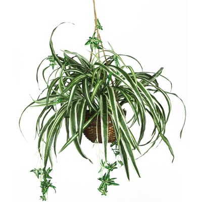 Nearly Natural Spider Hanging Basket Artificial Plant