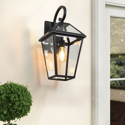 GDFStudio Dorothy Modern 21"H Aluminum and Glass Outdoor Wall Lantern Light