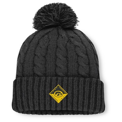 NCAA Iowa Hawkeyes Saige Knit Cuffed Pom Beanie: Midweight Acrylic, Tagless Design