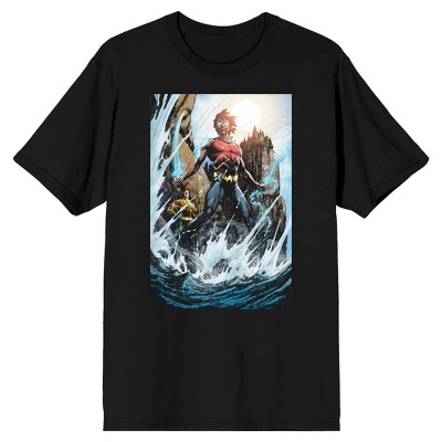 Justice League Aquaman Lord of the Sea Men's Black T-Shirt