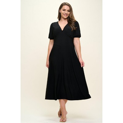 WEST K Women's Anita Short Sleeve V-Neck Midi Dress