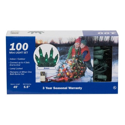 Vickerman Christmas Mini Light Set with Green Wire