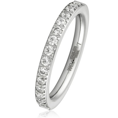 ELYA Women's Polished Prong-Set Cubic Zirconia Stainless Steel Ring