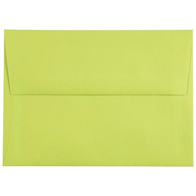 JAM PAPER #10 Business Colored Envelopes - 4 1/8 x 9 1/2 - Ultra Lime Green - 100/Pack