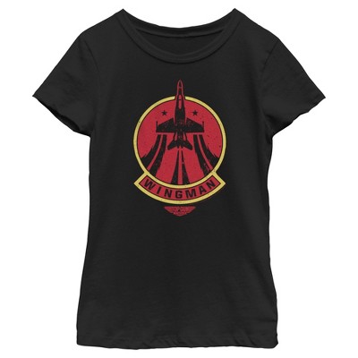 Girl's Top Gun: Maverick Distressed Wingman Patch T-Shirt