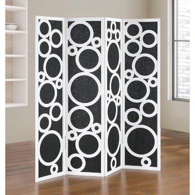 Roundhill Furniture Tavari 4-Panel Room Divider, Decorative Folding Freestanding Privacy Screen