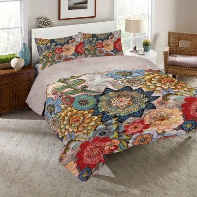 Boho Bouquet  Reversible Quilt Set