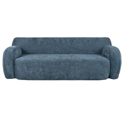 AZL1 Life Concept Sofas Curved Design Modern Ergonomic Lounge 3 Seater Sofa for Cozy Living Rooms, Bedrooms, and Apartments, Blue, 81.5"*37"*29.5"