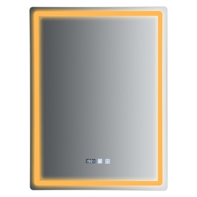 YIYIBYUS Bathroom Mirror with LED Lights and Defogging Time, Dimmable Anti-Fog Mirror