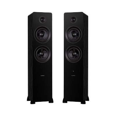 Fluance Ai81 Powered 2-Way Floorstanding Tower Speakers with 150W Built-in Amplifier for TV, Turntable, PC and Bluetooth