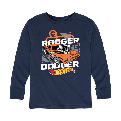 Boys' - Hot Wheels - Rodger Dodger Orange Mustang Long Sleeve Graphic T-Shirt