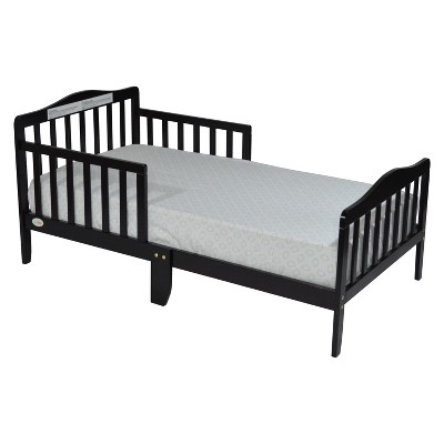 Lirago Toddler Bed Kids Toddler Wood Bed Bedroom Furniture w/ Guardrails Brown