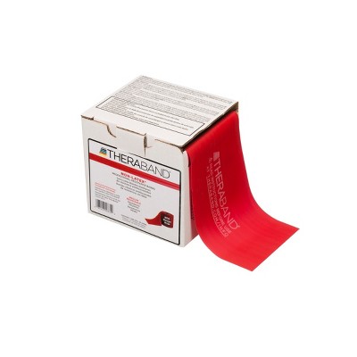 THERABAND Resistance Band, 25 YD Roll, Red, Medium Thickness, 3.7 LBS Resistance, Level 3, Non-Latex