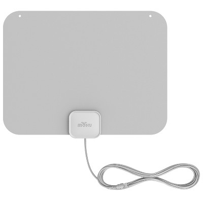 Mohu Leaf Ultra-Thin Indoor TV Antenna, Warm Grey Design, 40-Mile Range, UHF VHF Multi-Directional, 4K 8K UHD NEXTGEN TV, with 12-Ft. Cable in Gray
