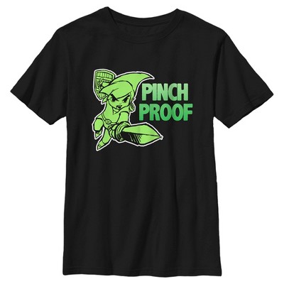 Boy's Nintendo Legend of Zelda St. Patrick's Day Link Pinch Proof Sketch T-Shirt