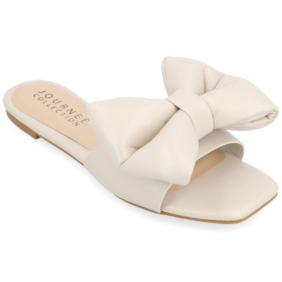 Journee Collection Women's Medium and Wide Width Fayre Slip On Slide Flat Sandals