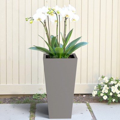 Spassway Indoor Outdoor Metal Planter Pot Planter Box Patio Garden Bed Black