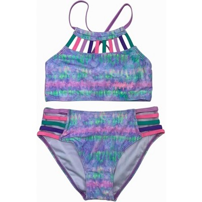 GO COCO Big Girls’ 2-Piece Strappy Detail Camikini Swimsuit Sets