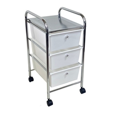 J&V TEXTILES Rolling Storage Cart and Organizer with Plastic Drawers