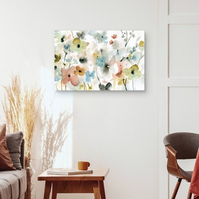 24" x 36" Garden Variety by Carol Robinson Unframed Wall Canvas - Masterpiece Art Gallery: Modern Botanical Abstract Art, Horizontal Layout