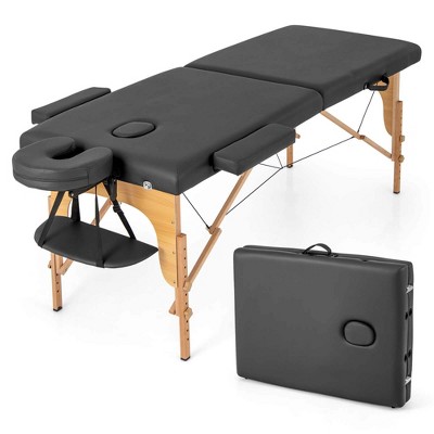 Costway 84" Portable & Foldable Massage Salon Spa Facial Care Tattoo Bed with Carrying Bag Black/Purple/Red