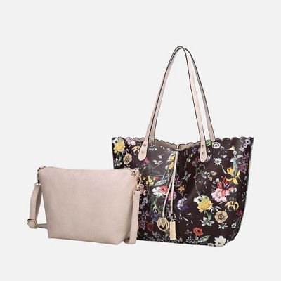 MKF Collection Danielle Reversible Shopper Tote Floral Bag, Crossbody Pouch Handbag Purse by Mia K