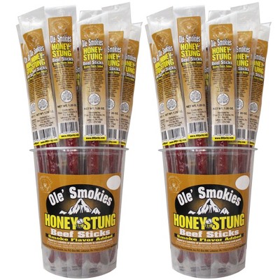 Buffalo Bills 15-ct Honey Stung Ole Smokies (Beef Sticks) - Two 15-ct Tubs