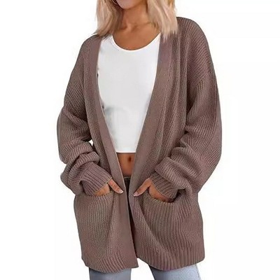Womens Oversized Cardigans Soft Knit Cardigan Sweater with Pockets