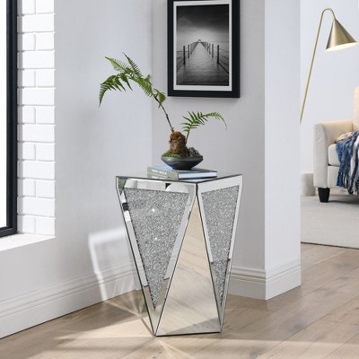 PAGED Side Table Simple End Table with Glass Tabletop and Metal Legs Modern Coffee Table for Living Room, Bedroom