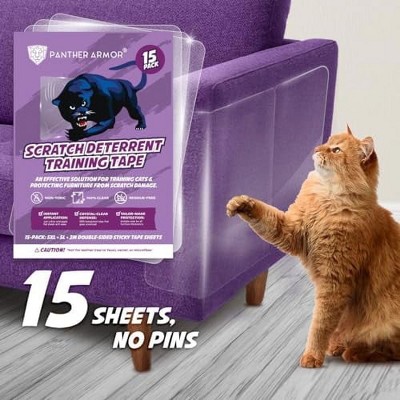 Panther Armor Cat Scratch Furniture Protector, Clear Plastic Double-Sided Anti-Scratch Sticky Sheets