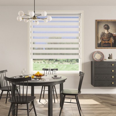 Heynemo Cordless Zebra Blinds, Modern Adjustable Pull Down Shades for Windows Light Filtering Day and Night for Home Office