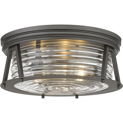 Cape Harbor 3-Light Flushmount Ceiling Light - Steel, Dimmable, Nautical Chic Design