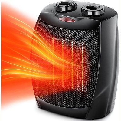 ZAFRO Small Space Heater Electric Portable Heater Fan for Home and Office Ceramic Fan Heaters with Adjustable Thermostat, 750W/1500W